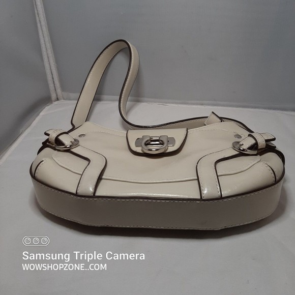 Hobo Shoulder Bag Leather Egg Shell Salvatore Apt 9 Chrome Hand Shoulder Fashion - Picture 2 of 13